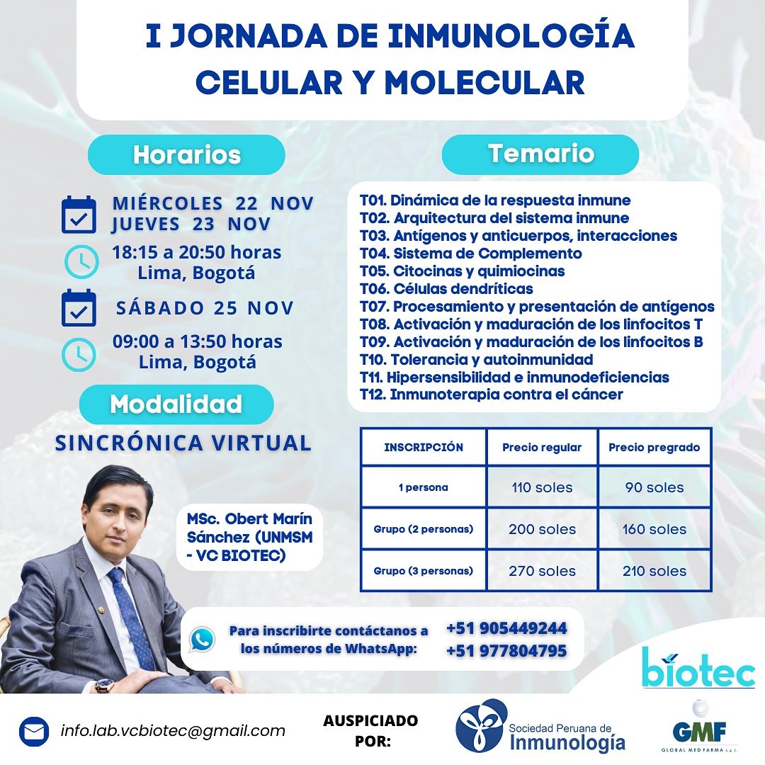 I Jornada de Inmunología Celular y Molecular