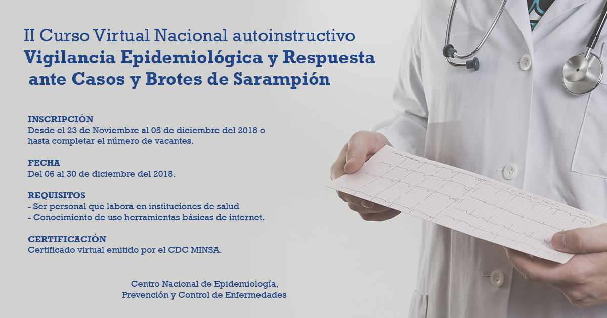 II Curso Virtual Nacional autoinstructivo Vigilancia Epidemiológica y Respuesta ante Casos y Brotes de Sarampión