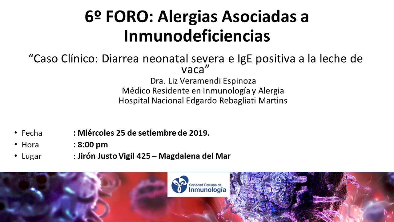 VI Foro: Alergias Asociadas a Inmunodeficiencias